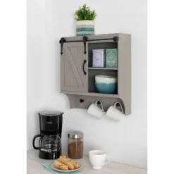 18" X 8" X 20" Decorative Farmhouse Cabinet With Barn Door And 3 Knobs Gray - Kate & Laurel All Things Decor -Home Decoration Shop GUEST 390a18b9 0fcc 4d8e 81e6 fb39ecf92b9d