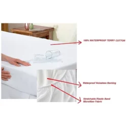 Elegant Comfort Hypoallergenic %100 Water-Proof Terry Cotton Mattress Protector Fitted Sheet Style