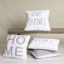 18"x18" Brenner Plaid 'Give Thanks' Square Throw Pillow - Evergrace -Home Decoration Shop GUEST 3aad81d1 5247 4ced b57d 6ee8d1cb3212