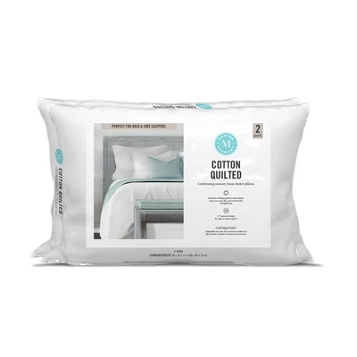 Standard/Queen 2pk Quilted Comfort Bed Pillow - Martha Stewart 7 Standard/Queen 2pk Quilted Comfort Bed Pillow - Martha Stewart - Image 5