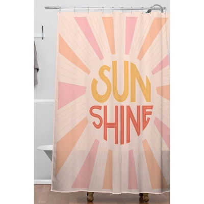Lyman Creative Co. Sunshine Hand Lettering Shower Curtain Pink - Deny Designs 3 Lyman Creative Co. Sunshine Hand Lettering Shower Curtain Pink - Deny Designs