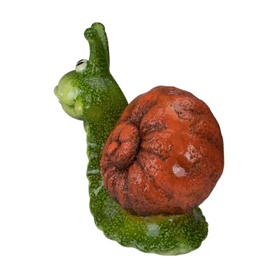 Northlight 13.5" Green And Brown Snail Outdoor Garden Statue 6 Northlight 13.5" Green And Brown Snail Outdoor Garden Statue - Image 4