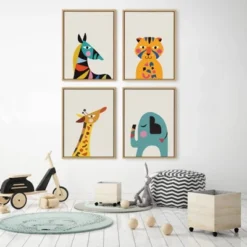 18" X 24" Sylvie Mid Century Modern Baby Zebra Framed Canvas Wall Art By Rachel Lee Natural - Kate And Laurel 11 18" X 24" Sylvie Mid Century Modern Baby Zebra Framed Canvas Wall Art By Rachel Lee Natural - Kate And Laurel -Home Decoration Shop GUEST 3be3d563 792b 4884 8cf2 ca0900883ff8