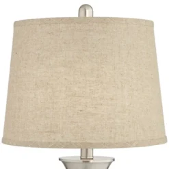 360 Lighting Seymore Modern Table Lamps 26" High Set Of 2 With USB Port Silver LED Touch On Off Burlap Linen Drum Shade For Bedroom Living Room Desk -Home Decoration Shop GUEST 3d1ee930 b4d5 43f1 bf5a 6119a4986584
