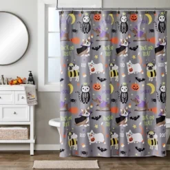 Trick Or Treat Pets Fabric Shower Curtain - SKL Home