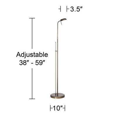 360 Lighting Regan Traditional Pharmacy Floor Lamp 59" Tall Dark Brass Metal LED Adjustable Gooseneck Head For Living Room Reading Bedroom Office 8 360 Lighting Regan Traditional Pharmacy Floor Lamp 59" Tall Dark Brass Metal LED Adjustable Gooseneck Head For Living Room Reading Bedroom Office - Image 6