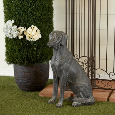Magnesium Oxide Modern Farmhouse Dog Garden Sculpture Black - Olivia & May 3 Magnesium Oxide Modern Farmhouse Dog Garden Sculpture Black - Olivia & May