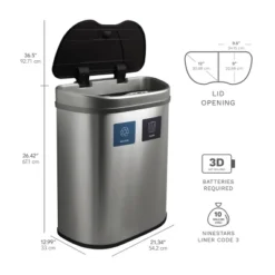 Nine Stars 18.5gal Motion Sensor D-Shape Stainless Steel Recycling Trash Can -Home Decoration Shop GUEST 3ef073a2 7412 4e58 86bc 3df76e17dd2e