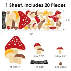 Big Dot Of Happiness Wild Mushrooms - Peel And Stick Red Toadstool Room Decor Vinyl Wall Art Stickers - Wall Decals - Set Of 20 -Home Decoration Shop GUEST 3fe93564 f8ed 470d af0b a6c9fb952a31