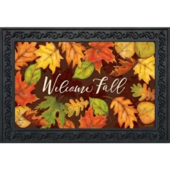 Leaf Toss Fall Doormat Colored Leaves Indoor Outdoor 30" X 18" Briarwood Lane