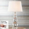 Vienna Full Spectrum Modern Table Lamp 26 1/2" High With USB Dimmer Stacked Crystal Spheres White Drum Shade For Bedroom Living Room Desk Bedside -Home Decoration Shop GUEST 406e982c 850e 40d1 88c0 e0f6841ff263