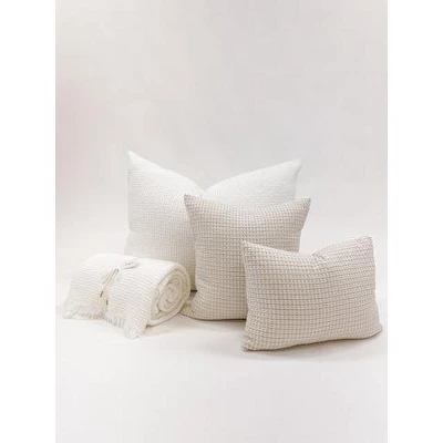 14x20 Down Alternative Cotton Waffle Weave Pillow - Anaya 8 14x20 Down Alternative Cotton Waffle Weave Pillow - Anaya - Image 6