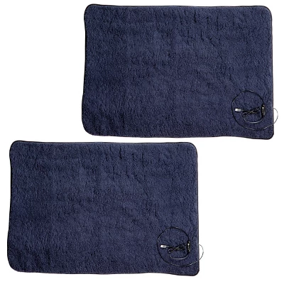 Heated Blanket 2-Pack - USB-Powered Fleece Throw Blankets For Travel, Home, Office, Or Camping - Winter Car Accessories By Stalwart (Navy Blue) 6 Heated Blanket 2-Pack - USB-Powered Fleece Throw Blankets For Travel, Home, Office, Or Camping - Winter Car Accessories By Stalwart (Navy Blue) - Image 4