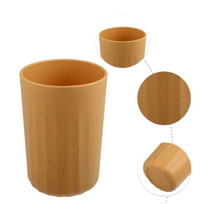 Unique Bargains Bathroom Tumbler With Smooth Lines Wheat Straw Cup For Bathroom For Toothpaste 4.09''x2.80'' 1Pc 4 Unique Bargains Bathroom Tumbler With Smooth Lines Wheat Straw Cup For Bathroom For Toothpaste 4.09''x2.80'' 1Pc - Image 2