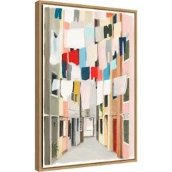 16" X 23" Laundry Day I By Grace Popp Framed Canvas Wall Art - Amanti Art