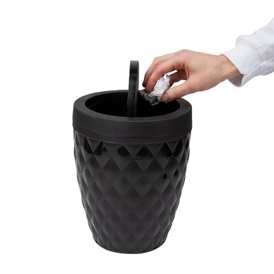 Round Wastepaper Basket And Toilet Brush Set Black - Mind Reader 4 Round Wastepaper Basket And Toilet Brush Set Black - Mind Reader - Image 2