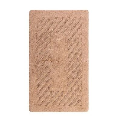 Diagonal Racetrack 100% Cotton Reversible Bath Rug Natural By Knightsbridge 7 Diagonal Racetrack 100% Cotton Reversible Bath Rug Natural By Knightsbridge - Image 5