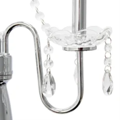 Romantic Cascading Crystal And Floor Lamp With Drum Shade Gray - Elegant Designs -Home Decoration Shop GUEST 480328d2 6699 44f5 99ea c3493d48a49b