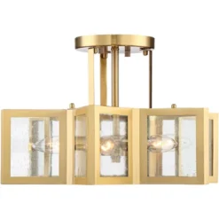 Possini Euro Design Casa Star Modern Ceiling Light Semi Flush Mount Fixture 16" Wide Warm Brass 6-Light Clear Glass For Bedroom Kitchen Living Room -Home Decoration Shop GUEST 482c539f 457c 47ee b624 4a502ebf521f