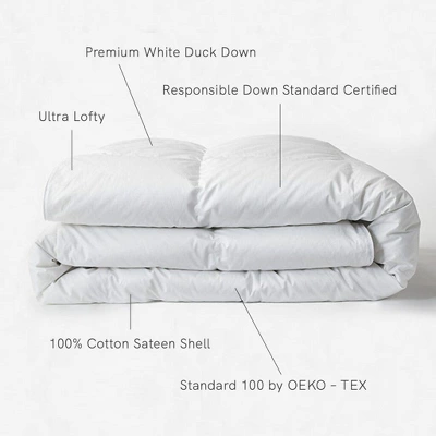 All Season Luxury White Duck Down Duvet Comforter Insert | BOKSER HOME 8 All Season Luxury White Duck Down Duvet Comforter Insert | BOKSER HOME - Image 6