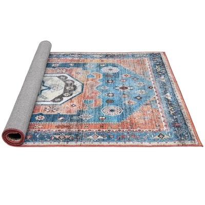 Costway Area Rug 5' X 7' Distressed Vintage Home Carpet Living Room Bedroom Non-Shedding 11 Costway Area Rug 5' X 7' Distressed Vintage Home Carpet Living Room Bedroom Non-Shedding - Image 9