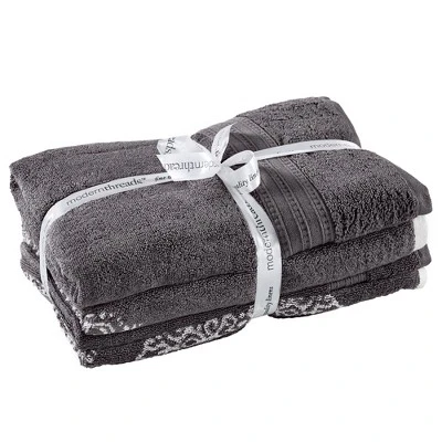 Modern Threads 6 Piece Reversible Yarn Dyed Jacquard Towel Set, Artesia Damask. 4 Modern Threads 6 Piece Reversible Yarn Dyed Jacquard Towel Set, Artesia Damask. - Image 2