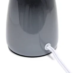10.04" Traditional Ceramic Thimble Base Bedside Table Desk Lamp With Matching Fabric Shade Gray - Simple Designs -Home Decoration Shop GUEST 507b9a8a d580 4bc4 9344 0f95ab730ea4
