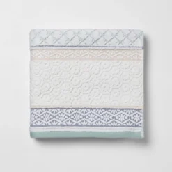 Pattern Filled Stripe Towel Blue - Threshold™ -Home Decoration Shop GUEST 50f19a60 e619 4f20 adcc 10d255eeb751