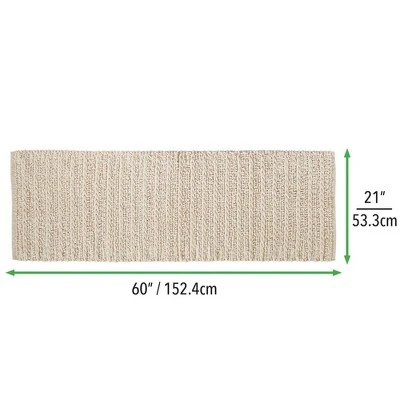 MDesign Soft Cotton Spa Mat Rug For Bathroom, Braided, 60" X 21" 5 MDesign Soft Cotton Spa Mat Rug For Bathroom, Braided, 60" X 21" - Image 3