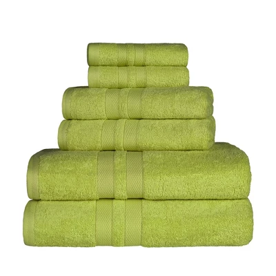 Cotton 6 Piece Bath Towel Set, Plush And Quick Drying, Classic Ionic Jacquard Border And Embroidered Trim By Blue Nile Mills 8 Cotton 6 Piece Bath Towel Set, Plush And Quick Drying, Classic Ionic Jacquard Border And Embroidered Trim By Blue Nile Mills - Image 6