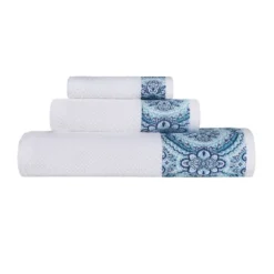 Medallion Ultra-Soft Cotton Highly Absorbent 3 Piece Jacquard Towel Set By Blue Nile Mills -Home Decoration Shop GUEST 536c9664 ceca 4b89 89dc a56acc171b2e