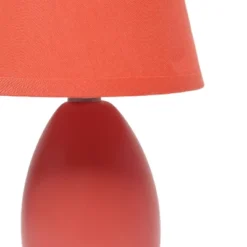 9.45" 2pk Petite Ceramic Oblong Bedside Table Desk Lamps With Matching Tapered Drum Shade Orange - Creekwood Home -Home Decoration Shop GUEST 570b7494 2445 47c9 98cf 9ce213140af8