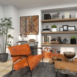 Set Of 3 Wood Geometric Slatted Wood Design Wall Decors Brown - Olivia & May -Home Decoration Shop GUEST 5b2eea11 abc9 4326 8629 099e14577a8e