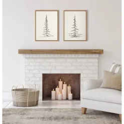 18" X 24" 2pc Sylvie Minimalist Evergreen Trees Sketch Framed Canvas Set By The Creative Bunch Studio - Kate & Laurel All Things Decor -Home Decoration Shop GUEST 5bab5f47 57d8 4780 a501 147f31cc6a73