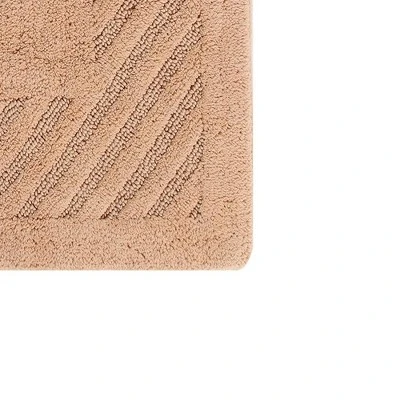 Diagonal Racetrack 100% Cotton Reversible Bath Rug Natural By Knightsbridge 3 Diagonal Racetrack 100% Cotton Reversible Bath Rug Natural By Knightsbridge