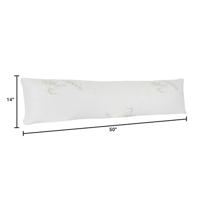 Memory Foam Body Pillow With Cover - Moisture Wicking Pillow For Pregnant Women And Side, Stomach, And Back Sleepers By Hastings Home (White) 3 Memory Foam Body Pillow With Cover - Moisture Wicking Pillow For Pregnant Women And Side, Stomach, And Back Sleepers By Hastings Home (White)