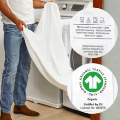 Fitted Sheet Only, 100% Organic Cotton Percale, Cool & Crisp, Deep Pocket - By California Design Den -Home Decoration Shop GUEST 60006b8b e360 49f4 b1bb b740bb40bf8a