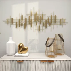 Metal Geometric Narrow Stripes Wall Decor Gold - CosmoLiving By Cosmopolitan -Home Decoration Shop GUEST 61488f7f 7eec 4134 8882 950640fe86ae