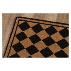 1'6"X2'6" Geometric Woven Door Mat Black/Natural - Erin Gates By Momeni