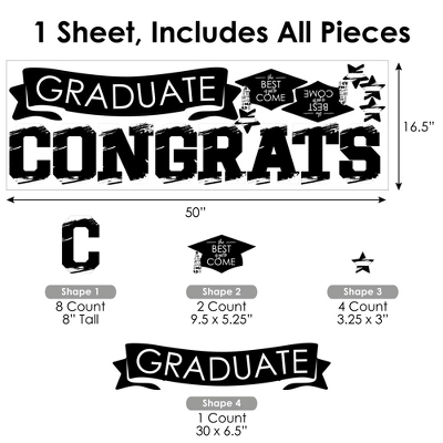 Big Dot Of Happiness Black And White Graduation Party Photo Backdrop - Wall Decals 7 Big Dot Of Happiness Black And White Graduation Party Photo Backdrop - Wall Decals - Image 5