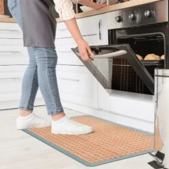 World Rug Gallery Natural Border Anti-Fatigue Standing Mat -Home Decoration Shop GUEST 64fe22a1 10bd 4165 a687 05a2059fb151