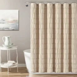 Waffle Striped Woven Cotton Shower Curtain - Lush Décor -Home Decoration Shop GUEST 6511ea26 a052 4d3c afea 228a7387bf1f