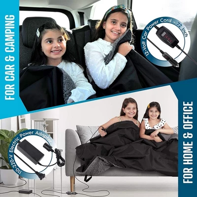 Zone Tech Faux Shearling Fleece Travel Blanket ,Grey Soft Plush Warm Comfortable Car Seat 59"x43” Blanket, Great For Winter, Home, Office And Camping 6 Zone Tech Faux Shearling Fleece Travel Blanket ,Grey Soft Plush Warm Comfortable Car Seat 59"x43” Blanket, Great For Winter, Home, Office And Camping - Image 4