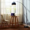 Williamsburg Modern Arched Floor Lamp With Bell Shade And Marble Base - Teamson Home
