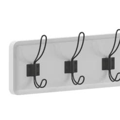 Merrick Lane 34 Inch Wall Mount Solid White Pine Wood Storage Rack With Hanging Hooks, Entryway, Kitchen, Bathroom -Home Decoration Shop GUEST 69bd19ae 0aca 48e7 aa6a aa293b24eaa9