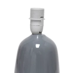 10.04" Traditional Ceramic Thimble Base Bedside Table Desk Lamp With Matching Fabric Shade Gray - Simple Designs -Home Decoration Shop GUEST 6b5df66c c1d2 423f 97ea d8ff364ed36d