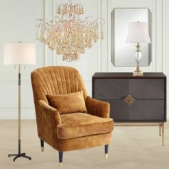 Vienna Full Spectrum Mellie Champagne Gold Chandelier 24" Wide French Crystal 6-Light Fixture For Dining Room House Kitchen Island Entryway Bedroom -Home Decoration Shop GUEST 6b6143ba 0603 4987 bc7e 738bce59f681