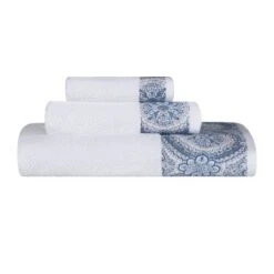 Medallion Ultra-Soft Cotton Highly Absorbent 3 Piece Jacquard Towel Set By Blue Nile Mills -Home Decoration Shop GUEST 6bf23e5a fb10 494c adcc d2a54484f043