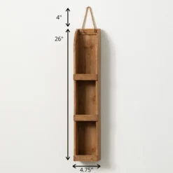 Sullivans Rustic Wooden Wall Shelf Decor 26"H Brown -Home Decoration Shop GUEST 6d9df8bd d580 4b3e abbf 3b909afe8f40