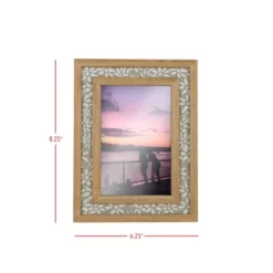 4X6 Inch Floral Picture Frame Tan Fabric Framed In Wood With MDF & Glass By Foreside Home & Garden -Home Decoration Shop GUEST 6e8c5483 b34b 4b5c b304 fe7db6ace15a